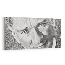 Olla 12417YD Mustafa Kemal Atatürk Yatay Dar 60x30 cm Kanvas Tablo