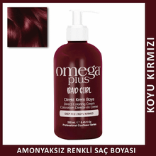 Omega Plus Bad Girl Koyu Kırmızı Amonyaksız Renkli 250 ml Saç Boyası