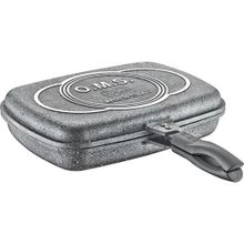 Oms 3215 Granit Gri 36 cm Çift Taraflı Tava