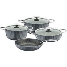 Oms 3518 Antrasit 7 Parça Colonna Granit Tencere Set