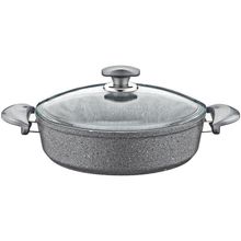OMS Granit 32x8 cm Pilav Tencere Cam Kapaklı 3310