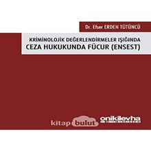 On İki Levha Yayınları Efser Erden Tütüncü Kriminolojik Değerlendirmeler Işığında Ceza Hukukunda Fücur Ensest