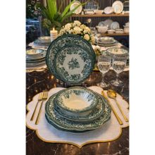 Onedekor 24 Parça 6 Kişilik Porselen Yemek takımı Velour Green