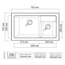 Onix 2B 765 Granit Super Whıte Eviye