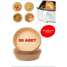 Online Kapında 50 Adet Yuvarlak Model Airfryer Pişirme Kağıdı Hijyenik Yağlı Kağıt Havalı Fritöz
