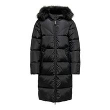 Only 15205637-BLK Monica Long Puffer Coat Siyah Kadın Kapüşonlu Mont