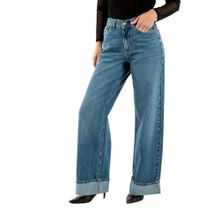 Only Geniş Bacaklı Blue Denim Kadın Kot Pantolon