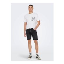 Only & Sons 22025286_ONSPERRY LIFE REG LEAF SS O Yaka Düz Beyaz Erkek T-shirt