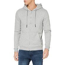 Only & Sons Onsceres Zip Thr Hoodie Sweat Noos Açık Gri Melanj Erkek Sweatshirt