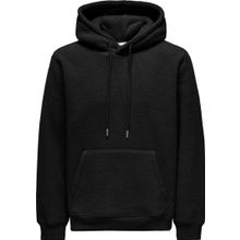 Only & Sons Onsemılıo 22030287 Siyah Kapüşonlu Teddy Kumaş Erkek Sweatshirt