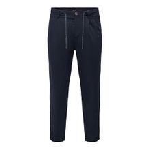 Only & Sons Onsleo Crop Linen Mix 0048 Pant Koyu Lacivert Erkek Pantolon
