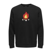 Only & Sons Onsoliver Reg Camp Swt Crew Neck Siyah Erkek Sweatshirt