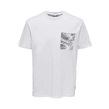 Only & Sons Onsperry Life Reg Leaf Ss Pockettee Noos Parlak Beyaz Erkek T-shirt