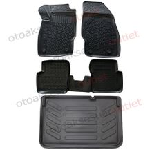 Opel Corsa D 2006-2014 Arası 3D Rizline Paspas ve Bagaj Havuzu