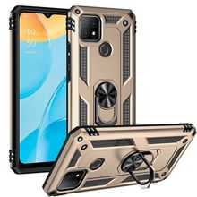 Oppo A15 Gold Kılıf Zırhlı Standlı Mıknatıslı Tank Kapak