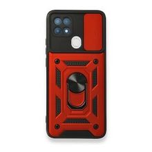 Oppo A15 Pars Lens Yüzüklü Silikon Kırmızı Kılıf