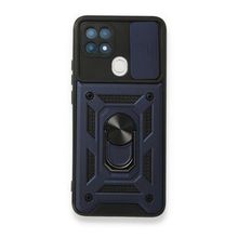 Oppo A15 Pars Lens Yüzüklü Silikon Lacivert Kılıf