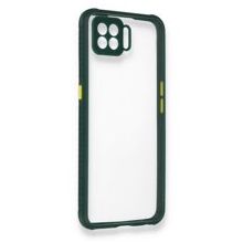 Oppo A73 Miami Şeffaf Silikon Koyu Yeşil Kılıf