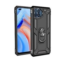 Oppo Reno 4 Lite Sofya Yüzüklü Silikon Kapak Siyah Kılıf