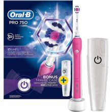 Oral-B 4210201162452 Pembe Pro 750 Şarj Edilebilir Seyahat Kabı Hediyeli Diş Fırçası