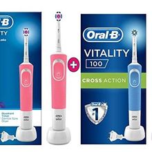 Oral-B D100 3D White Pembe+ Cross Mavi Vitality Şarjlı Diş Fırçası