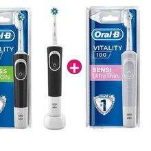 Oral-B D100 Vitality Cross Action Siyah+Beyaz Şarjlı Diş Fırçası