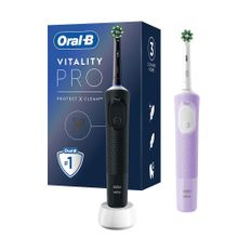 Oral-B Vitality Pro 2'li Siyah Lila Avantaj Paketi Şarjlı Elektrikli Diş Fırçası