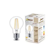 Orbus F60 4.8W Sarı Işık E27 600lM Clear Ampul