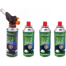 Orcamp CX-500-227 Kamp Kartuş Tüp 227 gr 4'lü Çakmaklı Pürmüz Set