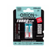 Orion 650mAh Ni-Mh AAA 2'li Paket Şarj Edilebilir İnce Kalem Pil
