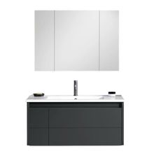 Orka Likya 100 cm Mdf Mat Antrasit Banyo Dolabı Takımı ve Boy Dolabı