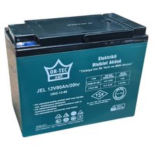 Ortec 12 V 80 Ah Jel Yatık Elektrikli Bisiklet Aküsü