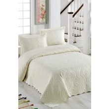 Örtüm D-YÖÇK04 Ivy Krem Çift Kişilik Microfiber Kapitone Yatak Örtüsü