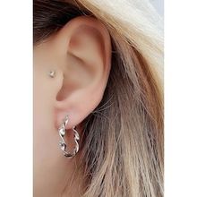 Oseshop İtalyan 925 Ayar gümüş Burgu Halka Küpe