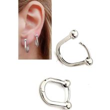 Oseshop İtalyan 925 Ayar Gümüş Üzerine Altın Kaplama Trend Toplu Oval Halka Küpe