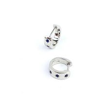 Oseshop İtalyan Lacivert Zirkon Taşlı 925 Ayar Gümüş Trend Küpe