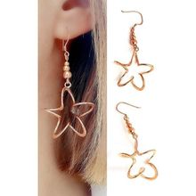 Oseshop İtalyan Tasarımı 925 Ayar Gümüş Üzerine Rose Altın Kaplama Tasarım Çiçek Küpe