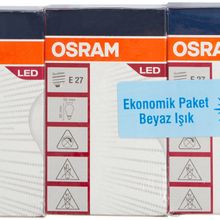 Osram 470 LM E27 Beyaz Işık 3'lü Led Ampul