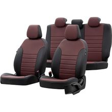 Otom Audi A3 2003-2012 Özel Üretim İstanbul Design Bordo - Siyah Oto Koltuk Kılıfı