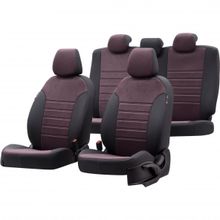 Otom Audi A4 2000-2004 Milano Design Bordo - Siyah Özel Üretim Oto Koltuk Kılıfı