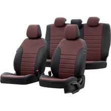 Otom Audi Q7 2005-2015 İstanbul Design Bordo - Siyah Özel Üretim Oto Koltuk Kılıfı