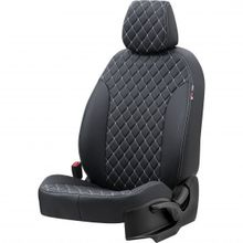 Otom Fiat 500 2009-Sonrası Özel Üretim Madrid Design Deri Siyah - Beyaz Oto Koltuk Kılıfı