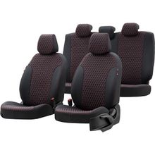 Otom Hyundai Elentra 2006-2011 Özel Üretim Amsterdam Design Deri Siyah - Kırmızı Oto Koltuk Kılıfı