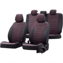 Otom Volvo S60 2000-2009 Özel Üretim Milano Design Bordo - Siyah Oto Koltuk Kılıfı