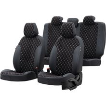 Otom Volvo V50 2004-2012 Özel Üretim Madrid Design Tay Tüyü Siyah - Beyaz Oto Koltuk Kılıfı