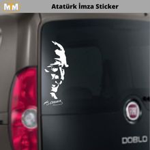 Otomarketin 15 cm Kemal Atatürk İmza Oto Sticker