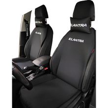 Otomind Hyundai Elantra Nakışlı Ön İkili Oto Koltuk Kılıfı - Siyah
