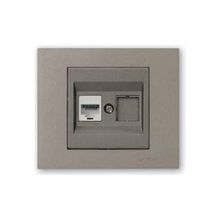 Ovivo Grano Antrasit Çerçeve + Antrasit Metalik Cat6 RJ45 Prizi