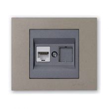 Ovivo Grano Füme Çerçeve + Antrasit Metalik Cat6 RJ45 Prizi