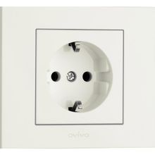 Ovivo Grano Natural Beyaz Renk Çerçeveli 4 Adet Topraklı Priz